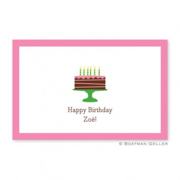 Plate-Birthday Cake Pink