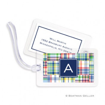 Luggage Tags - Madras Patch Blue