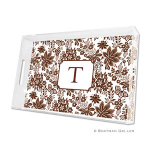 Lucite Tray - Classic Floral Brown