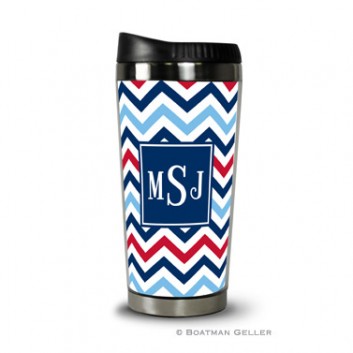 Travel Tumbler - Chevron Blue & Red