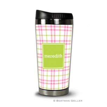 Travel Tumbler - Miller Check Pink & Green