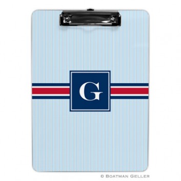 Clipboard - SeersuCLBer Band Red & Navy