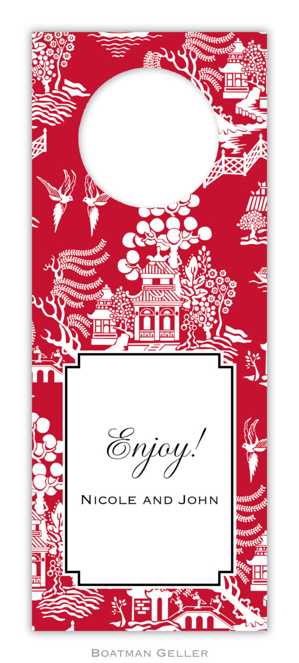 Wine Tags - Chinoiserie Red