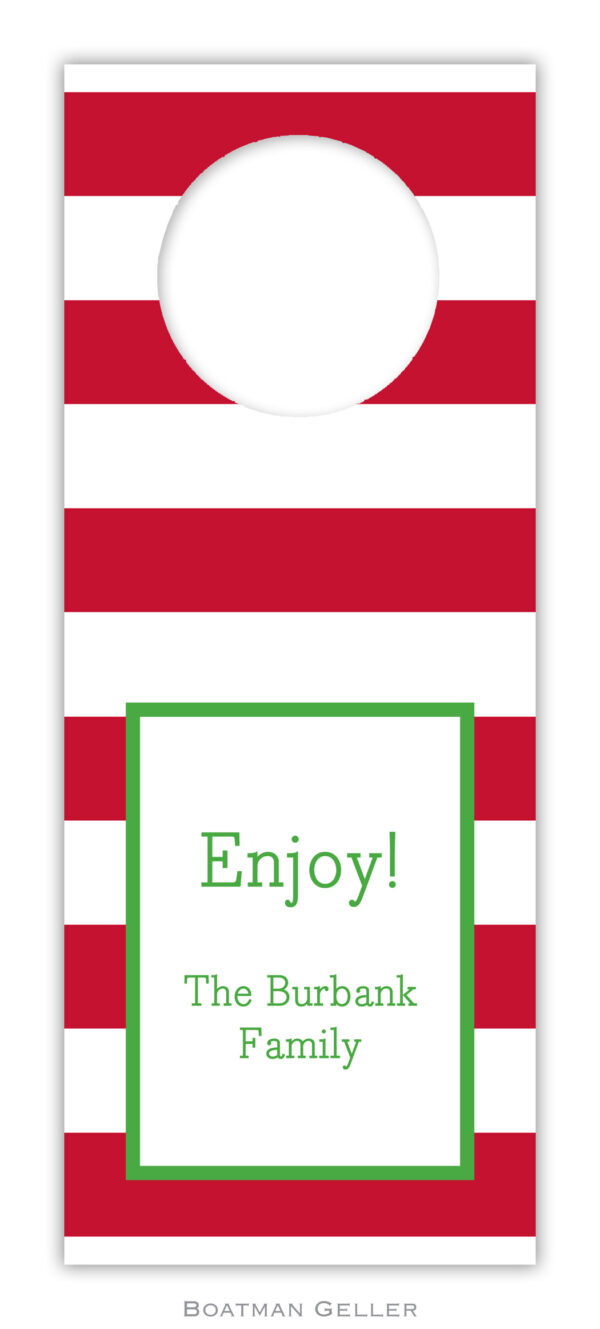 Wine Tags - Awning Stripe Red