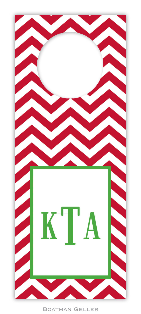 Wine Tags - Chevron Red