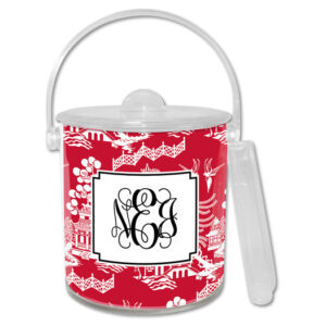 Ice Bucket - Chinoiserie Red